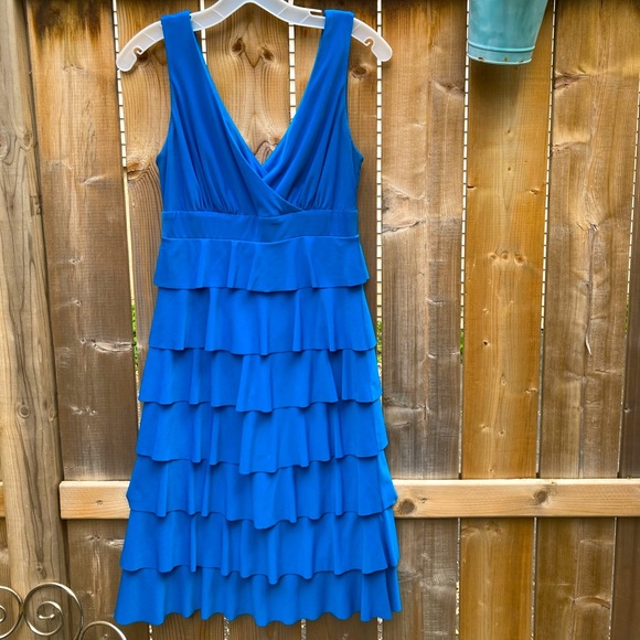 Frank Lyman Blue Ruffle Dress - Picture 2 of 11